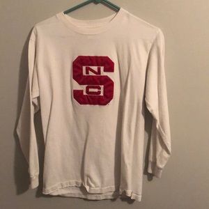 Long Sleeve White NC State T-Shirt